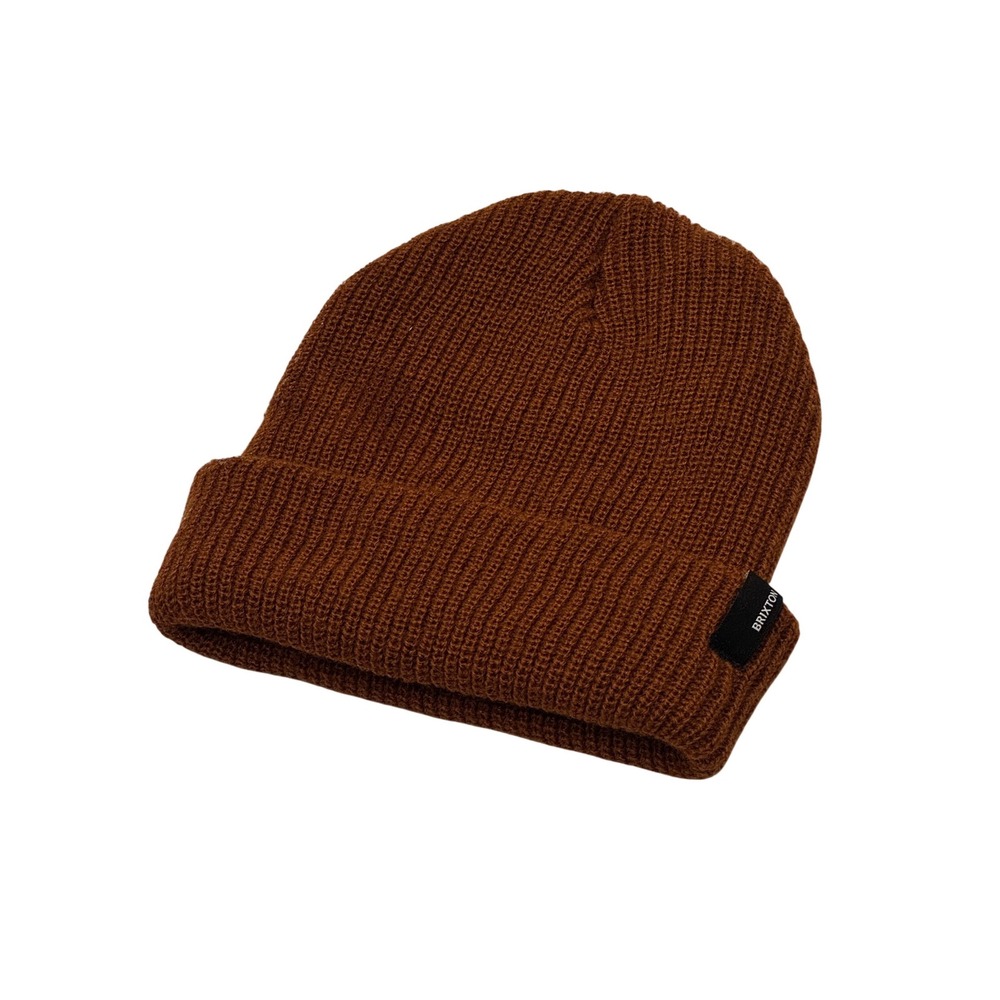 REVOLVE Unisex Brixton Beanie Hat Brown Ribbed‎ Knit Cuffed Warm Winter Casual